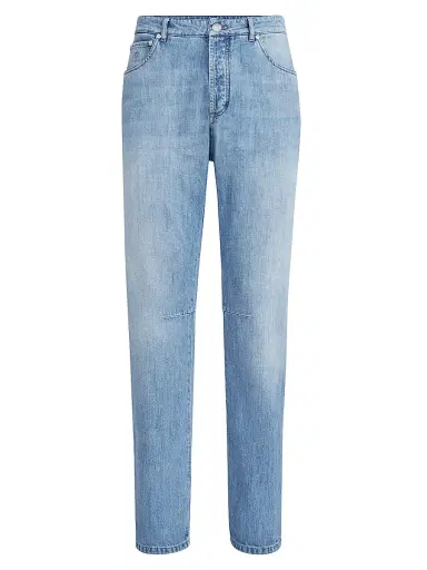Brunello Cucinelli Men's Lightweight Denim Five Pocket Jeans | Thumbnail 1 Brunello Cucinelli Men's Lightweight Denim Five Pocket Jeans | Thumbnail 1