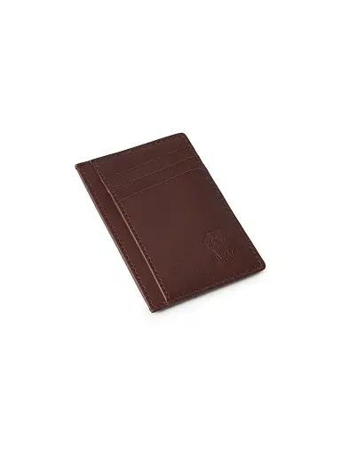 Brunello Cucinelli Men's Smooth Calfskin Card Holder - Brown | Thumbnail 4 Brunello Cucinelli Men's Smooth Calfskin Card Holder - Brown | Thumbnail 4