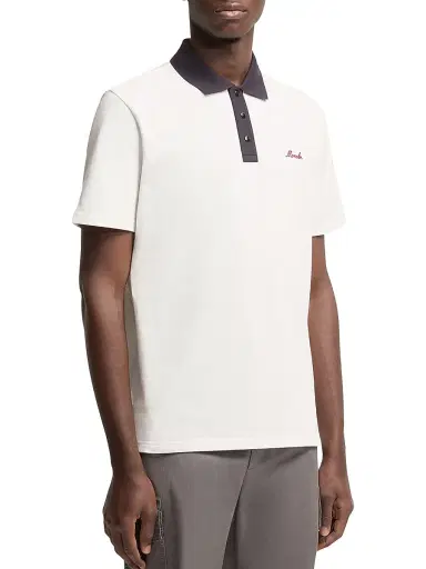 Moncler Men's Cotton Polo Shirt - White - Size XL | Thumbnail 2