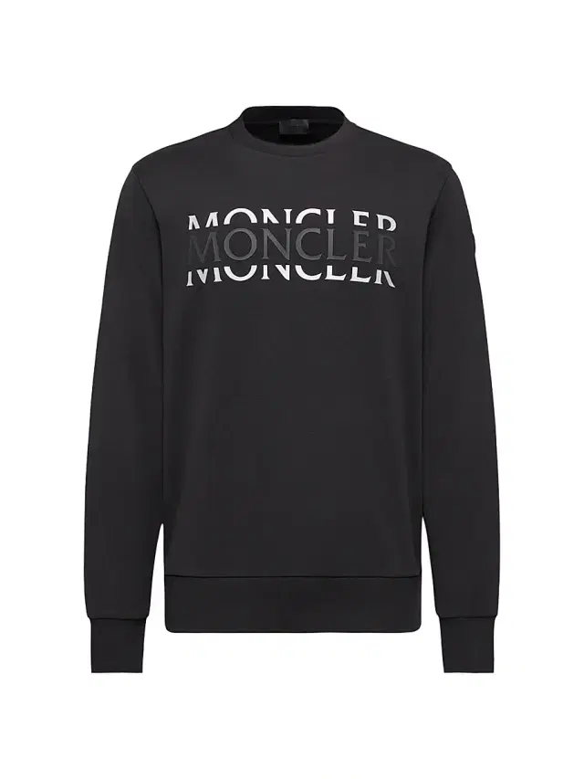 Moncler Men's Crew Neck Sweatshirt in Cotton Jersey - Black