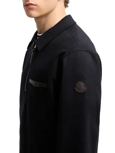Moncler Men's Half-Zip Sweatshirt in Cotton - Dark Blue - Size Large | Thumbnail 4 Moncler Men's Half-Zip Sweatshirt in Cotton - Dark Blue - Size Large | Thumbnail 4