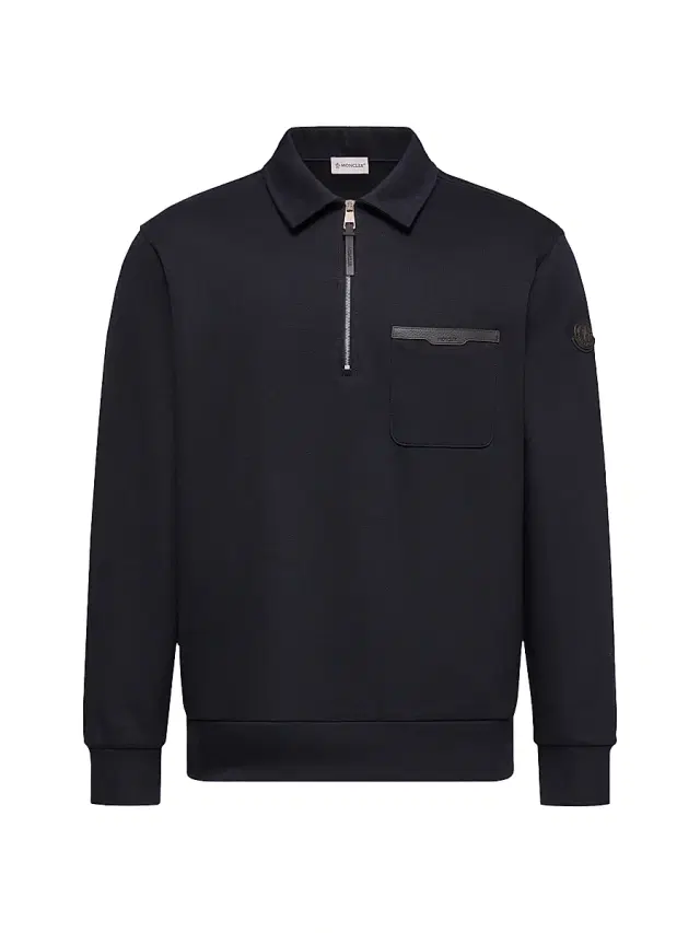 Moncler Men's Half-Zip Sweatshirt in Cotton - Dark Blue
