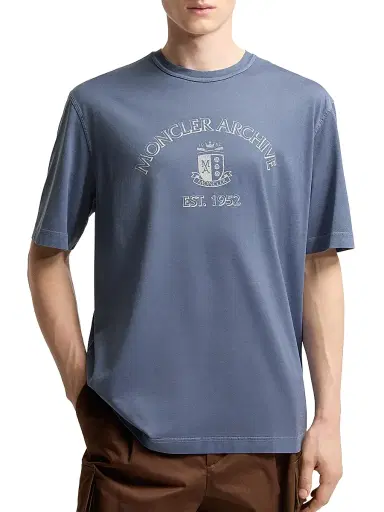 Moncler Men's Crew Neck T-Shirt in Cotton | Thumbnail 2 Moncler Men's Crew Neck T-Shirt in Cotton | Thumbnail 2