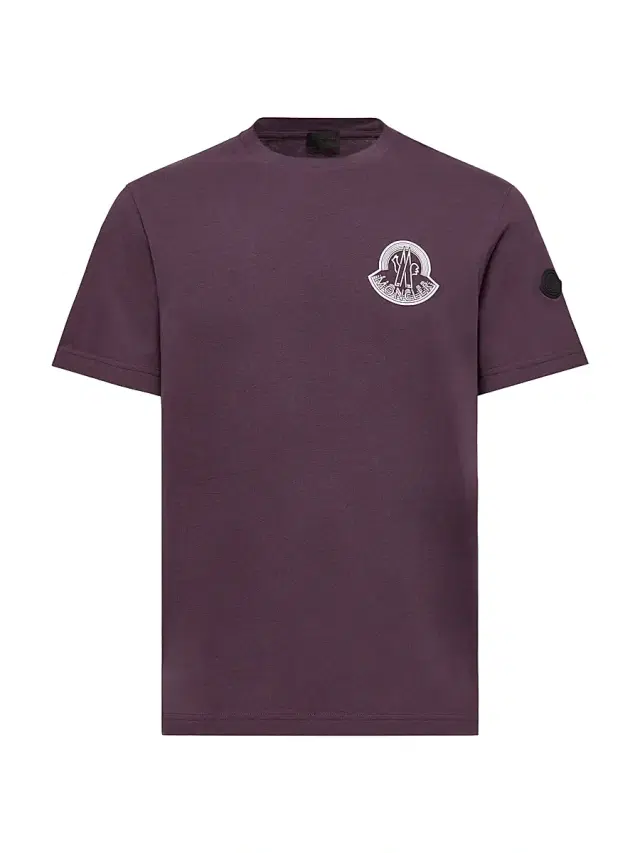 Moncler Men's Crew Neck T-Shirt in Cotton Jersey - Grape Red