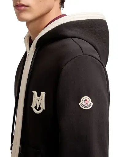 Moncler Men's Zip-Up Hoodie in Cotton - Black - Size XXXL | Thumbnail 4 Moncler Men's Zip-Up Hoodie in Cotton - Black - Size XXXL | Thumbnail 4