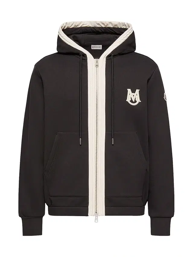 Moncler Men's Zip-Up Hoodie in Cotton - Black