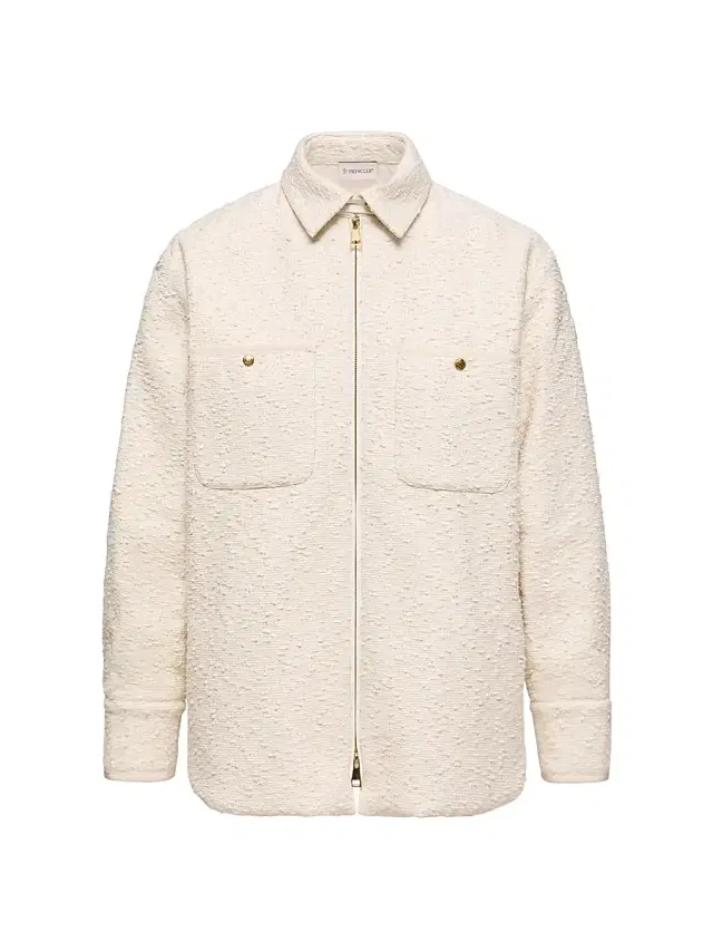 Moncler Women's Puffer Shacket in Cotton Blend Bouclé - White