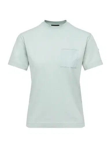 Moncler Women's Crew Neck T-Shirt in Cotton Jersey - Aqua Green - Size Medium | Thumbnail 1 Moncler Women's Crew Neck T-Shirt in Cotton Jersey - Aqua Green - Size Medium | Thumbnail 1