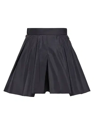 Moncler Little Girl's and Girl's Shorts in Taffeta with Pleats - Denim Blue - Size 12 | Thumbnail 3