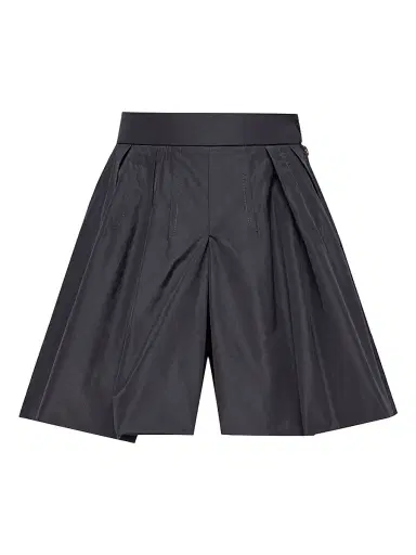 Moncler Little Girl's and Girl's Shorts in Taffeta with Pleats - Denim Blue - Size 12 | Thumbnail 1