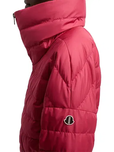 Moncler Women's + Rick Owens Cropped Puffer Jacket - Berry Red - Size Medium | Thumbnail 4 Moncler Women's + Rick Owens Cropped Puffer Jacket - Berry Red - Size Medium | Thumbnail 4
