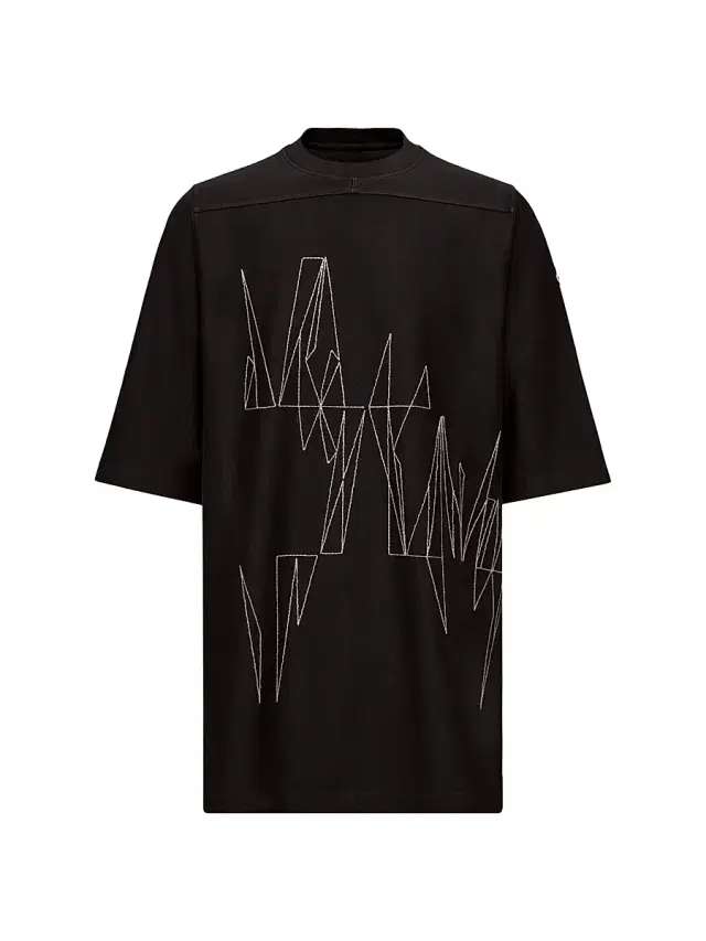 Moncler Men's  + Rick Owens Jumbo Crew Neck T-Shirt in Cotton - Black