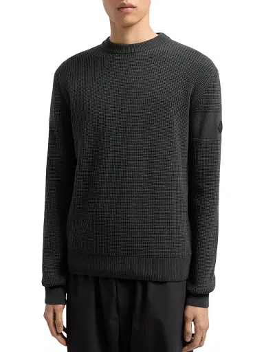 Moncler Men's Crew Neck Sweater in Wool - Dark Gray - Size XXL | Thumbnail 2 Moncler Men's Crew Neck Sweater in Wool - Dark Gray - Size XXL | Thumbnail 2