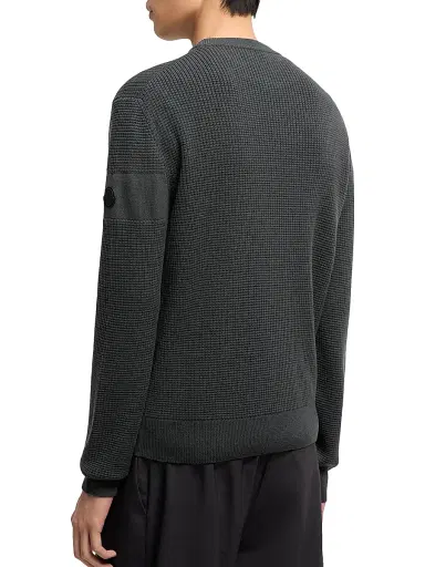 Moncler Men's Crew Neck Sweater in Wool - Dark Gray - Size XXL | Thumbnail 3 Moncler Men's Crew Neck Sweater in Wool - Dark Gray - Size XXL | Thumbnail 3