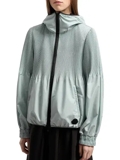 Moncler Women's Anemone Jacket with Pleats - Aqua Green | Thumbnail 2 Moncler Women's Anemone Jacket with Pleats - Aqua Green | Thumbnail 2