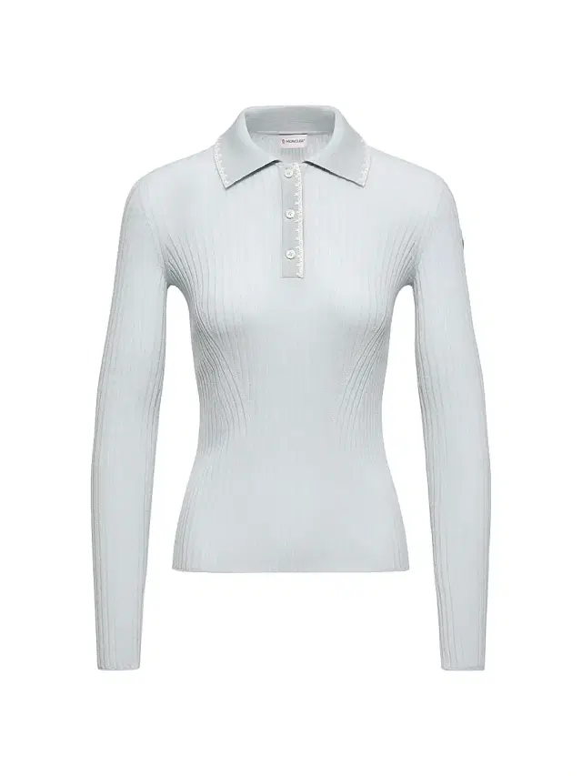 Moncler Women's Polo Shirt in Wool - Ice Blue