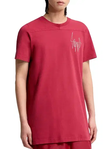 Moncler Women's + Rick Owens Girder Crew Neck T-Shirt in Cotton - Berry Red - Size Large | Thumbnail 2
