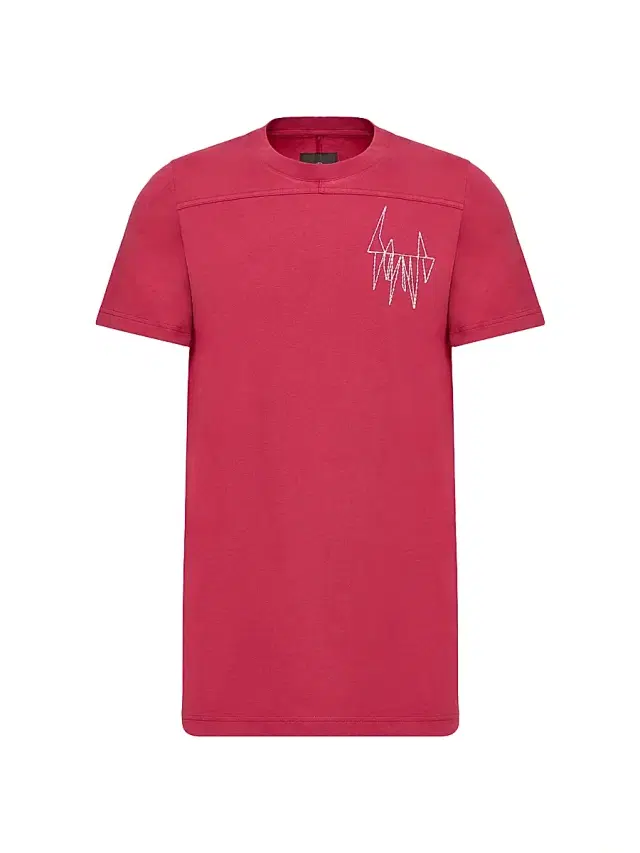 Moncler Women's  + Rick Owens Girder Crew Neck T-Shirt in Cotton - Berry Red
