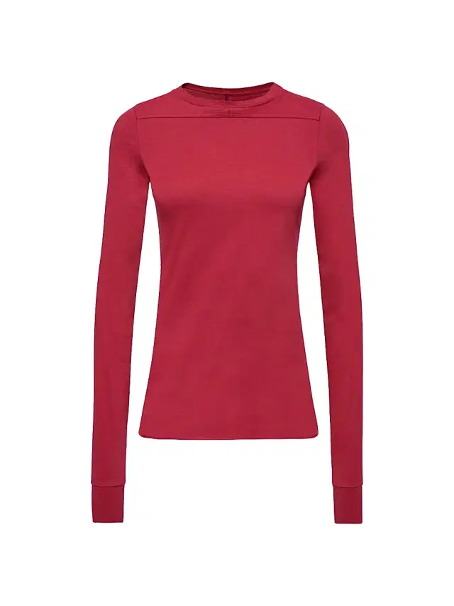 Women's  + Rick Owens Girder Crew Neck T-Shirt in Cotton - Berry Red