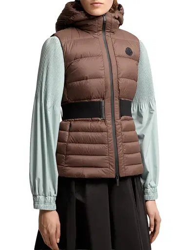 Moncler Women's Melia Puffer Vest - Brown - Size XS | Thumbnail 2