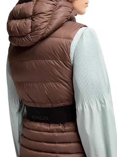 Moncler Women's Melia Puffer Vest - Brown - Size XS | Thumbnail 4