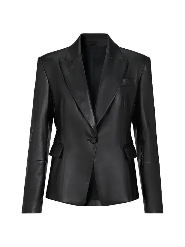Women's Nappa Leather Blazer with Monili - Black