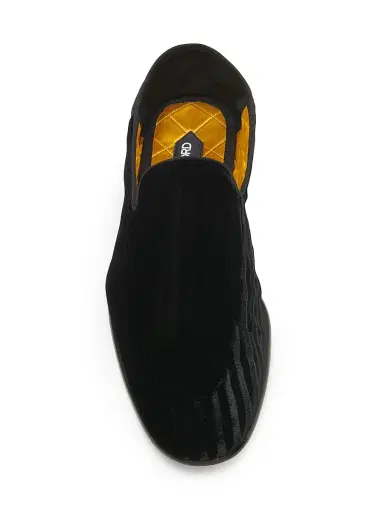 Tom Ford Men's Striped Velvet Loafers - Black - Size 11.5 | Thumbnail 4