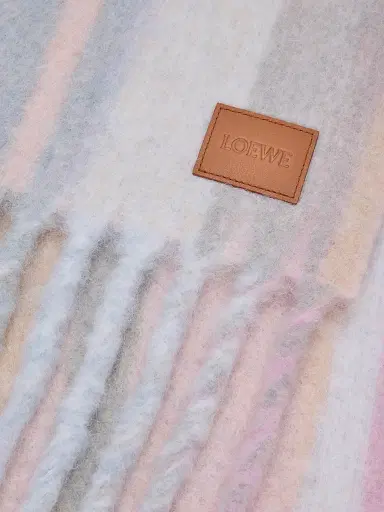 Loewe Women's Colorblocked Striped Alpaca-Blend Scarf | Thumbnail 3