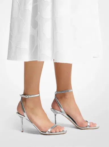 Michael Kors Collection Gwyneth Metallic Snake Embossed Leather Sandal | Thumbnail 9