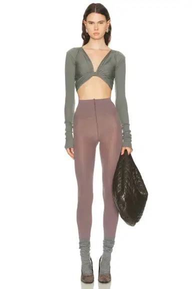 Rick Owens Cropped Wrap Top | Thumbnail 4