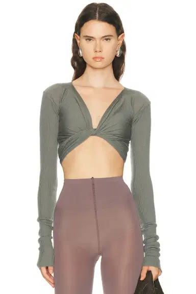 Rick Owens Cropped Wrap Top | Thumbnail 1