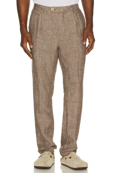 Onia Linen Tapered Pleated Trouser | Thumbnail 3 Onia Linen Tapered Pleated Trouser | Thumbnail 3