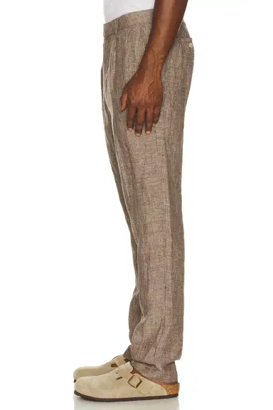 Onia Linen Tapered Pleated Trouser | Thumbnail 4 Onia Linen Tapered Pleated Trouser | Thumbnail 4