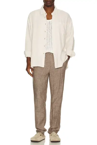 Onia Linen Tapered Pleated Trouser | Thumbnail 6 Onia Linen Tapered Pleated Trouser | Thumbnail 6