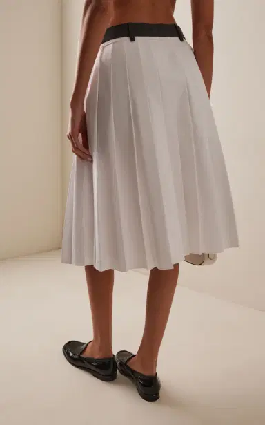 Prada Pleated Cotton-Poplin Midi Skirt | Thumbnail 4 Prada Pleated Cotton-Poplin Midi Skirt | Thumbnail 4