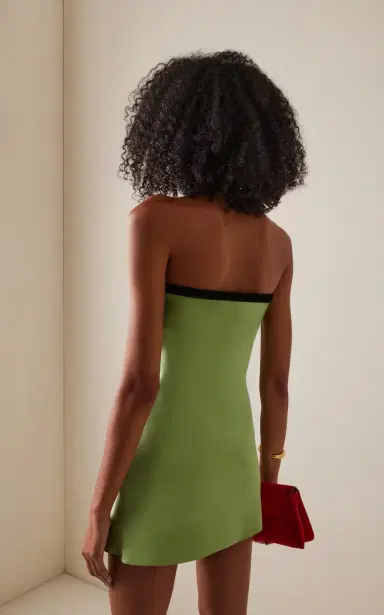 Rodarte Velvet-Trimmed Silk Crepe Bias Mini Dress | Thumbnail 4 Rodarte Velvet-Trimmed Silk Crepe Bias Mini Dress | Thumbnail 4