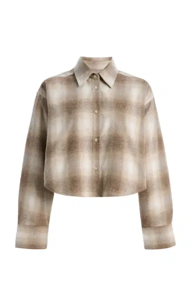 Citizens of Humanity Ana Cropped Cotton Plaid Shirt | Thumbnail 1 Citizens of Humanity Ana Cropped Cotton Plaid Shirt | Thumbnail 1