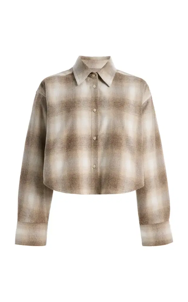 Ana Cropped Cotton Plaid Shirt