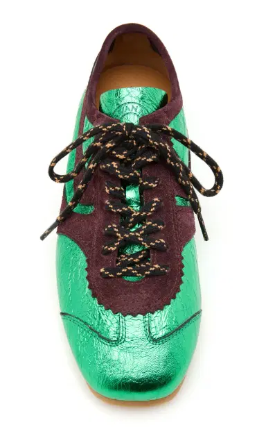 Dries Van Noten Metallic Leather Sneakers | Thumbnail 3