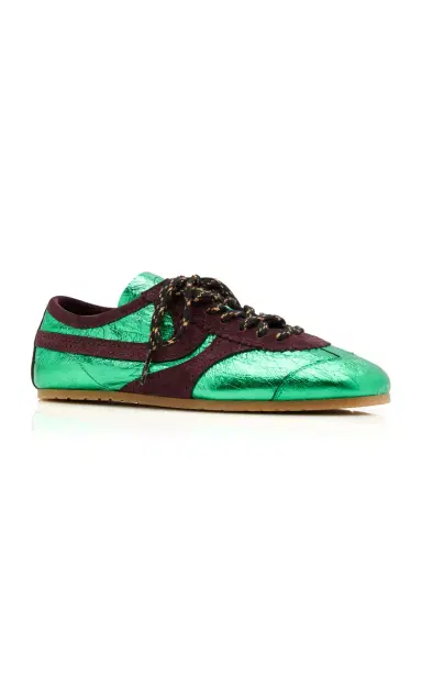 Dries Van Noten Metallic Leather Sneakers | Thumbnail 4