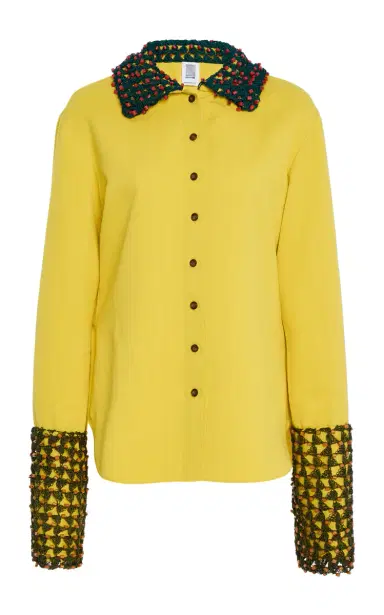 Rosie Assoulin Crochet-Trimmed Cotton-Blend Shirt | Thumbnail 7
