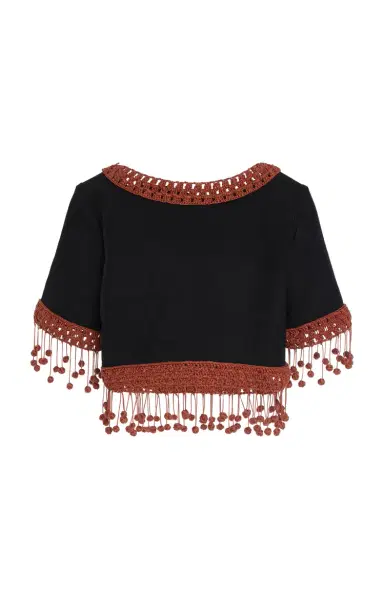 Rosie Assoulin Return of the Mac(rame) Linen-Blend Crop Top | Thumbnail 5