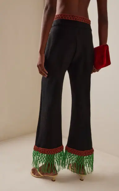 Rosie Assoulin Macrame Pizzants Linen-Blend Flared Pants | Thumbnail 4 Rosie Assoulin Macrame Pizzants Linen-Blend Flared Pants | Thumbnail 4