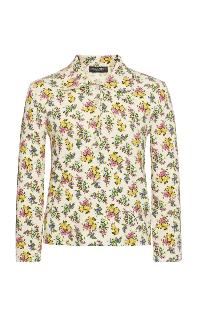 Dolce & Gabbana Floral-Print Knitted Cardigan