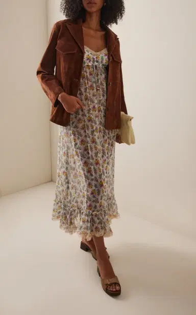 Dolce & Gabbana Floral-Print Silk-Blend Maxi Dress | Thumbnail 2