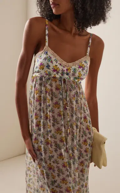 Dolce & Gabbana Floral-Print Silk-Blend Maxi Dress | Thumbnail 3