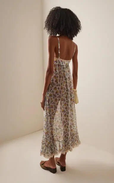 Dolce & Gabbana Floral-Print Silk-Blend Maxi Dress | Thumbnail 4