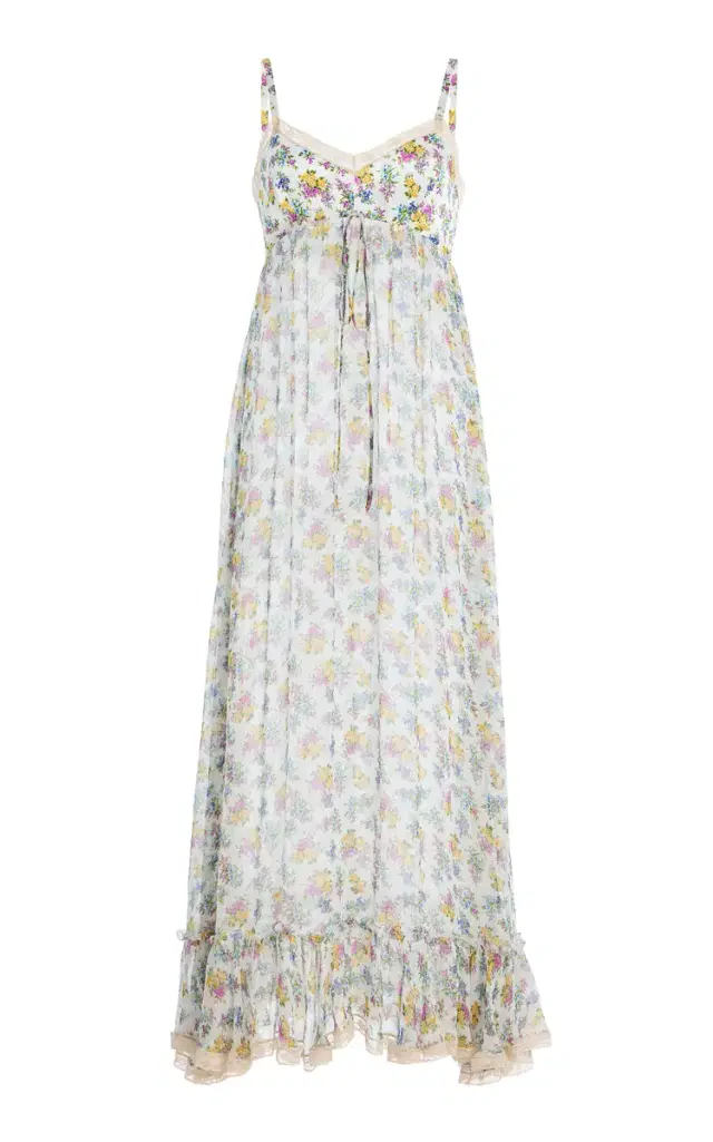 Floral-Print Silk-Blend Maxi Dress