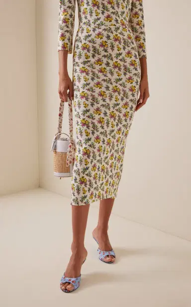 Dolce & Gabbana Floral-Print Knitted Midi Skirt | Thumbnail 3