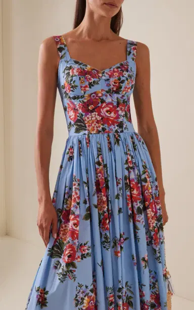 Dolce & Gabbana Floral-Print Cotton Maxi Dress | Thumbnail 3 Dolce & Gabbana Floral-Print Cotton Maxi Dress | Thumbnail 3